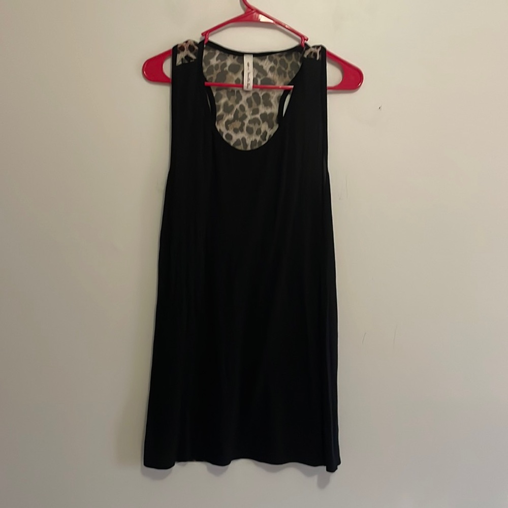 Vanilla bay black leopard tank